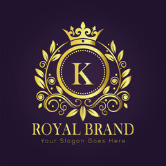 Letter K luxury gold logo concept