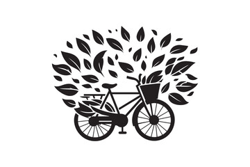 Cycle With Leaf Vector Art & Illustration
