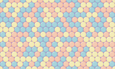 Seamless polka dot vector with geometric circles, perfect for fabric prints, posters, or abstract backgrounds. Trendy pattern for wallpapers and textile designs.