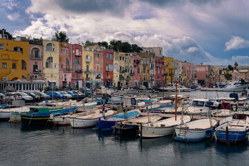 view of the harbor of the town