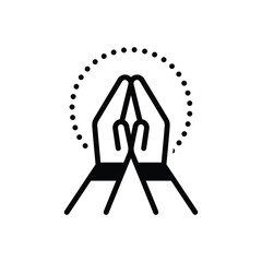 Black solid icon for gratitude