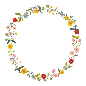 Hand-painted Gouache Floral Wreath