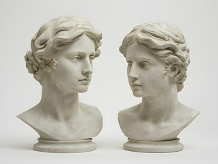 Obraz premium Elegant Marble Busts Showcasing Refined Heritage