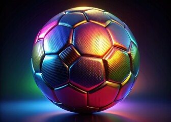 Naklejka premium 3D Soccer Ball Render - Large Panels - Bright Colors