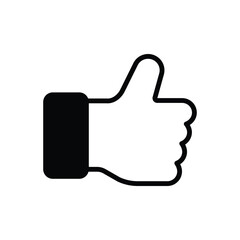 Black solid icon for thumb up