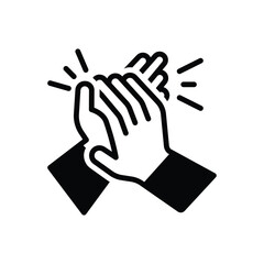 Black solid icon for applause