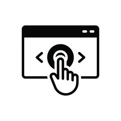 Black solid icon for click