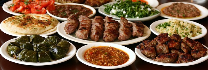 A Well-Arranged Collage of Classic Middle Eastern Delicacies.