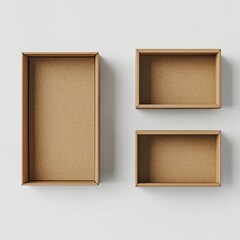 Fototapeta premium Open and Closed Brown Cardboard box mockup, isolated on transparent background, 3D rendering
