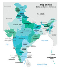 Map of India.States and union territories
