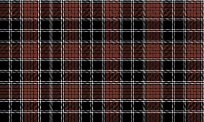 Seamless plaid pattern, black, red, white, for designing clothes, skirts, everyday items, vector illustration.