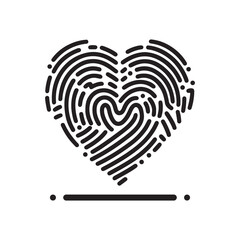 Heart Shape Fingerprint Icon Vector Illustration