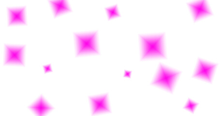 Pink glowing star shapes on white or transparent background with soft blur effect. Abstract geometric design for modern templates and decoration