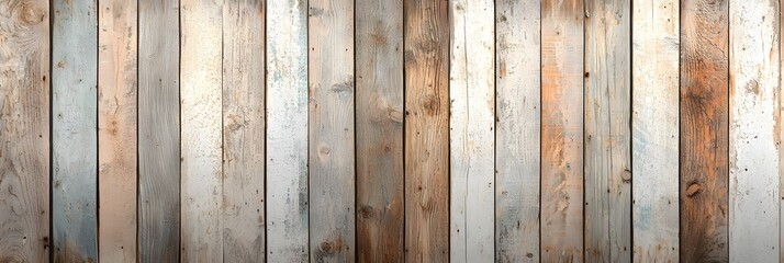 Obraz premium Weathered distressed wood planks with a rustic grungy texture background The image has a vintage cottage style feel and can be used for graphic design photography backdrops