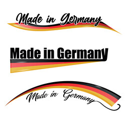 Made in Germany Big set of label with German flag. Collection vector illustration. Isolated on white background