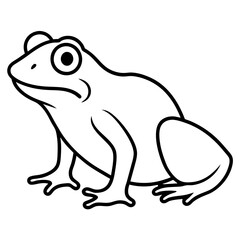 Lines art frog on white background