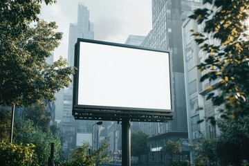 High Resolution Visual of Cgi Mockup of Billboard in the City