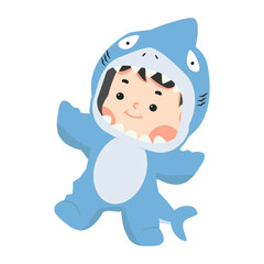 Boy characters in shark costume