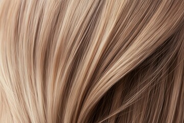 Fototapeta premium Organic haircare for beautiful styling . Close-up of smooth, flowing blonde hair with subtle highlights.