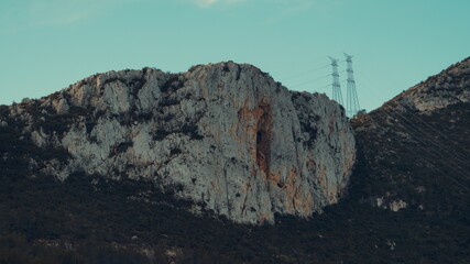 Orange-Tinted Mountain Hole Perfect for Climbing
