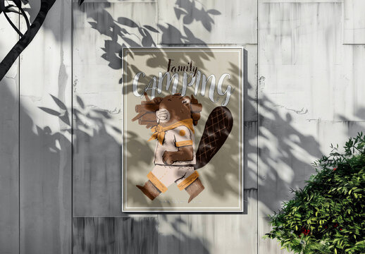 Brown And White Family Camping Flyer Template