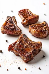 Delicious Grilled Lamb Chops Seasoned with Pepper Gourmet Food Photography
