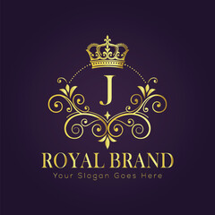 Letter J luxury gold logo concept