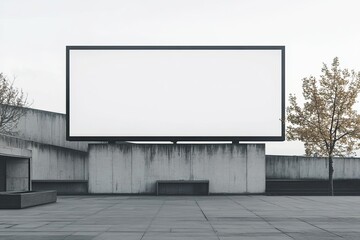 High Definition Visual of Front View Billboard Mockup