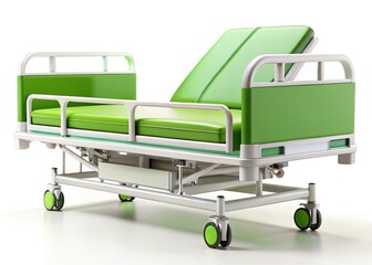 Modern Green and White Hospital Bed - AI Art