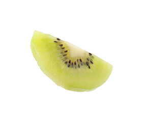 Slice of ripe kiwi isolated on white