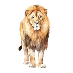 watercolor Lion isolated white background