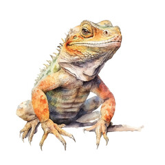 watercolor Lizard isolated white background