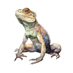 watercolor Lizard isolated white background