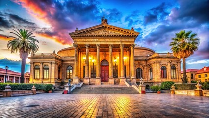 Palermo Massimo Theatre - Majestic Architectural AI Art