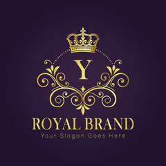 Letter Y luxury gold logo concept