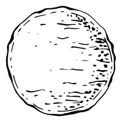 Make-up cotton pad swab round disk applicator tampon, dermatology exfoliation purifying. Isolated object line vector sketch, ink hand drawn. Beauty parlor salon illustration, packaging, cosmetics shop © Elena