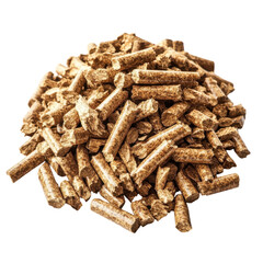 Wood Chips Pile White Background on transparent background.