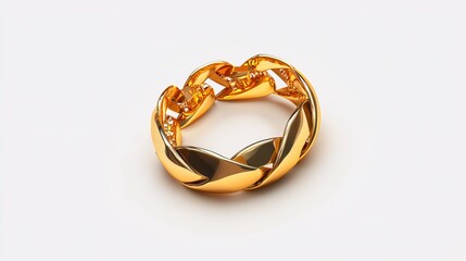 Gold chain bracelet on white background a luxurious and modern jewelry piece for fashion