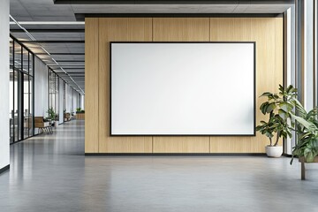 Ultra Hd Visual of Big Horizontal Frame Poster at Office Hall