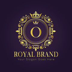 Letter O luxury gold logo concept
