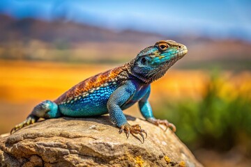 Western Fence Lizard Sunbathing Carrizo Plain California Landscape