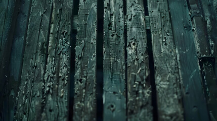 Obraz premium Close-up of weathered wooden planks with visible texture and wear.