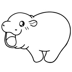 coloring hippopotamus cartoon 