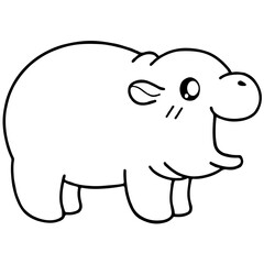 Baby hippo cartoon page