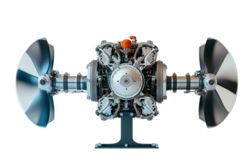 Powerful Engine Components A Mechanical Engineering Design Isolated on transparent Background