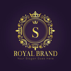 Letter S luxury gold logo concept