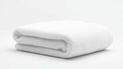 Soft White Rolled Towel, Fluffy Texture, Clean and Fresh.