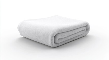 Soft White Rolled-Up Blanket, Cozy Texture.