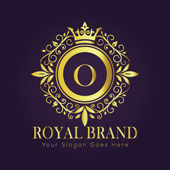 Letter O luxury gold logo concept
