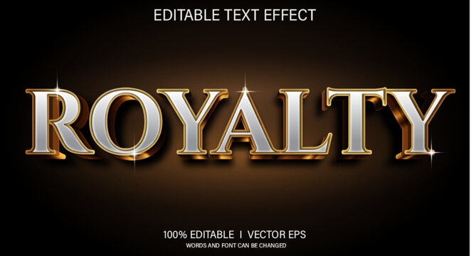 royalty 3d vector text effect with modern style design